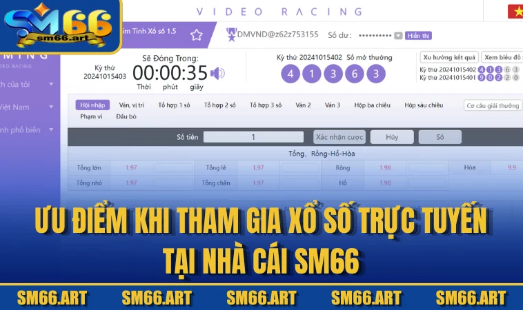 Ưu điểm khi tham gia xổ số trực tuyến tại nhà cái SM66